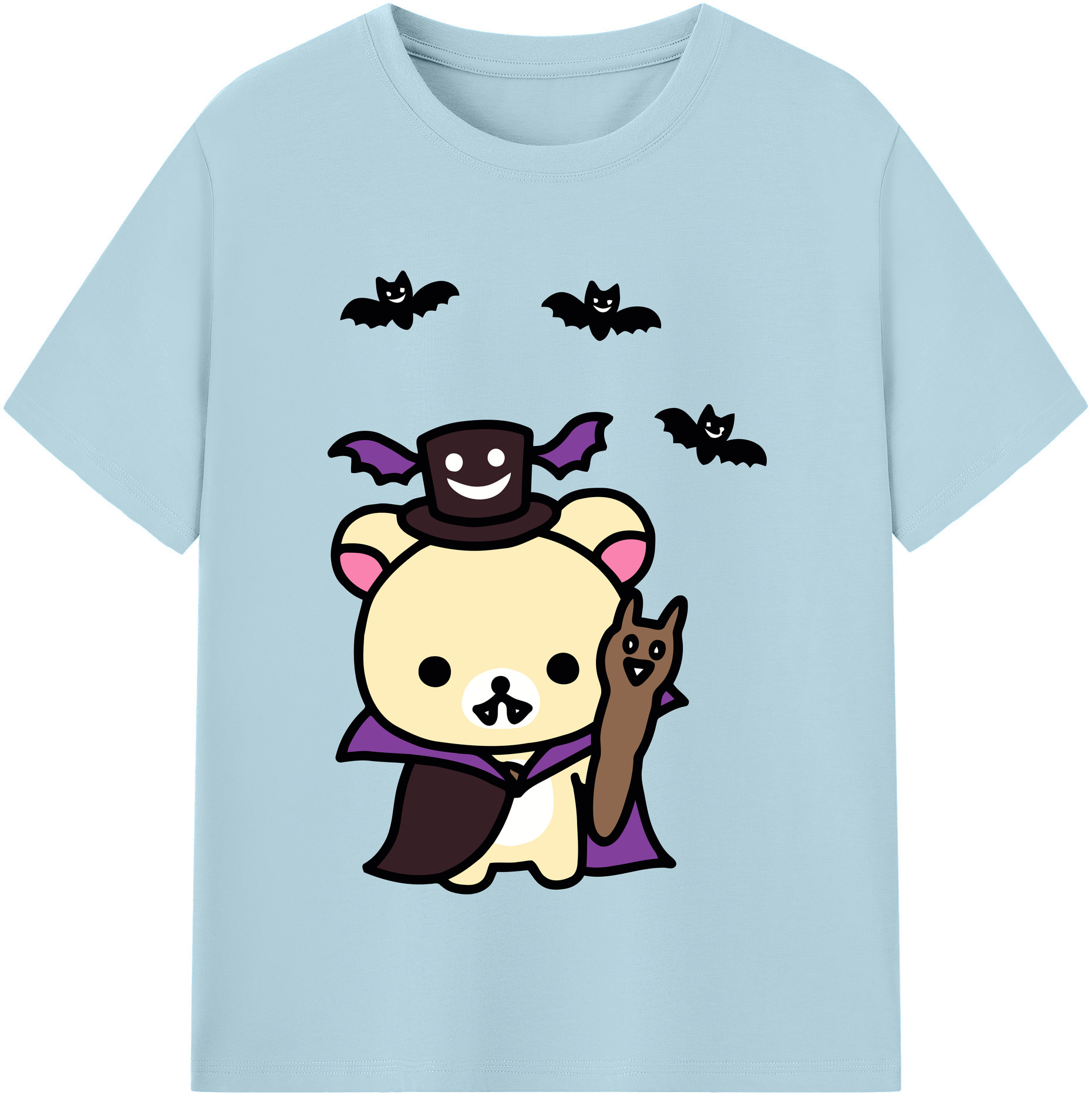 （画像用） リラックマ リラックマ キイロイトリ Rilakkuma Korilakkuma Kiiroitori 綿100％半袖Tシャツ（フロントプリント）